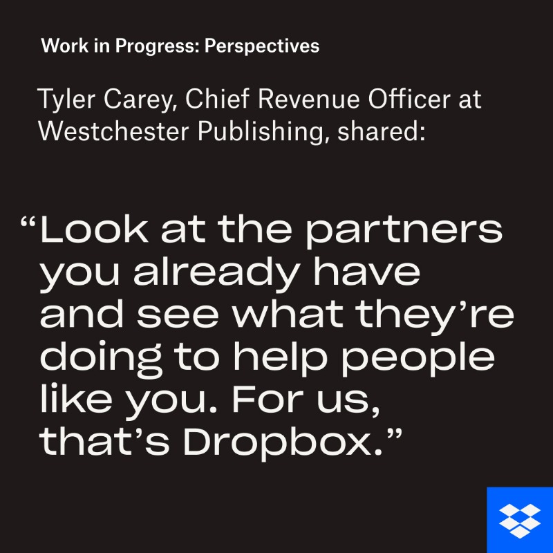 Dropbox's tweet photo. A few takeaways from Dropbox users at #DropboxWIP ⬇️