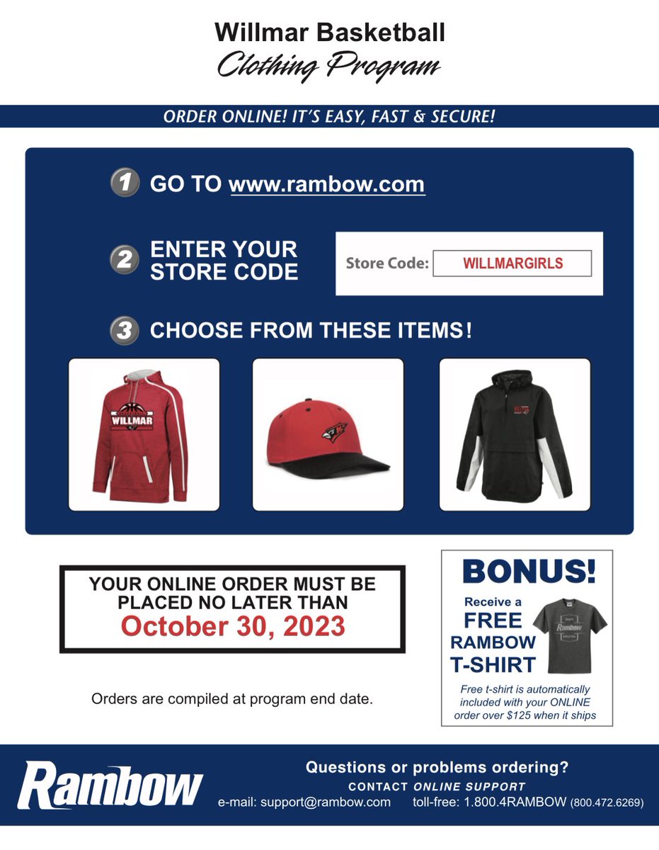 WillmarGHoops's tweet photo. Our 2023-24 Basketball Clothing Order is here! 

Go to https://t.co/Gf6BXiVNrG and enter code: WILLMARGIRLS
OR
Click on the link below:
https://t.co/2lp9rmQEJ9 https://t.co/pZVrPIrD2c