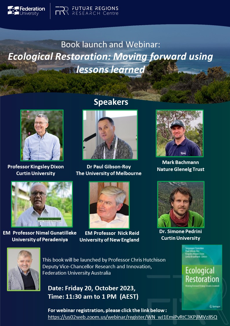 Ecological Restoration: Moving forward using lessons learned- Book launch and webinar