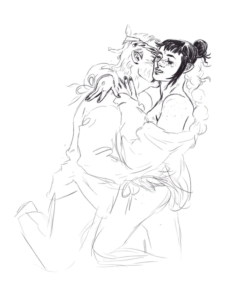 stolen moment to start sketching shadowheart
