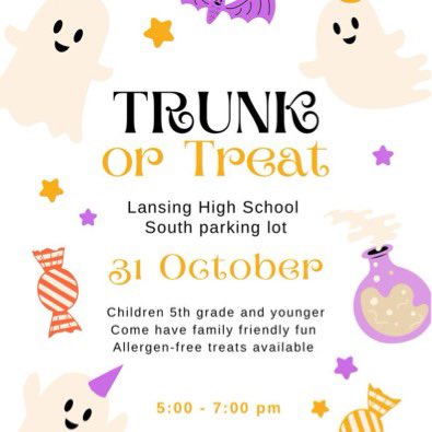 Come visit LHS this Halloween for our Trunk or Treat!
