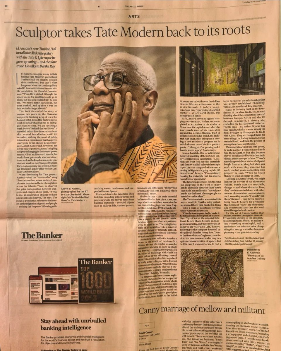 Me and El Anatsui - today's <a href="/FT/">Financial Times</a>