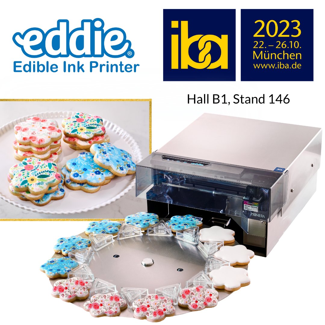 See Eddie® The Edible Ink Printer at iba in Munich, Germany, October 22-26, 2023. Iba is the leading world trade fair for bakery, confectionery, and snacks. Visit the Primera booth in Hall B1, Stand 146 for a full demonstration.

#iba2023
#endlesslyunique
#bakery
#bakerylife