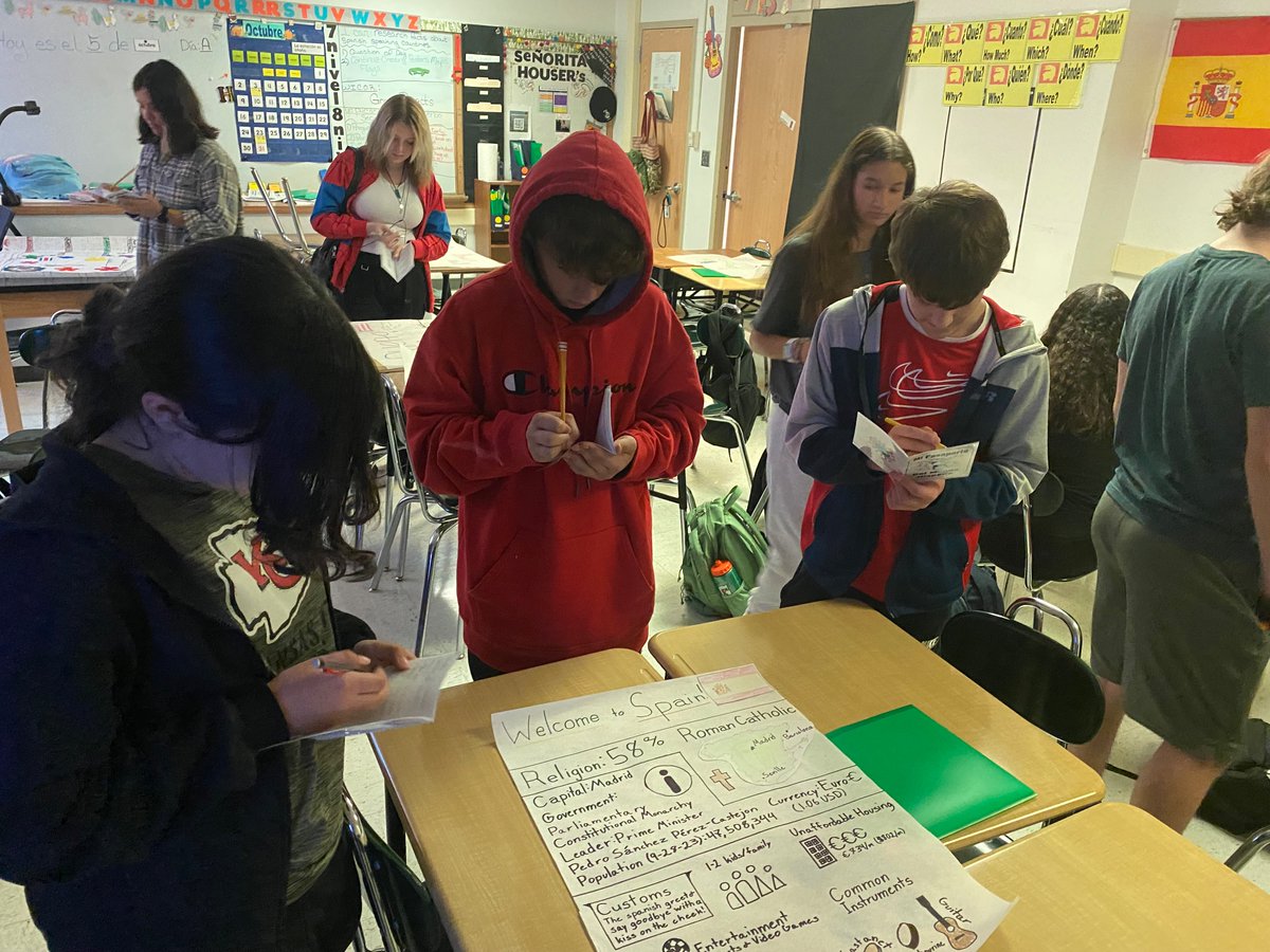 Loved hearing and seeing WICOR span into our Spanish classrooms. Students, through the use of collaboration, researched Spanish speaking countries, organized their information, and then participated in a gallery walk/road trip to view one another’s work.