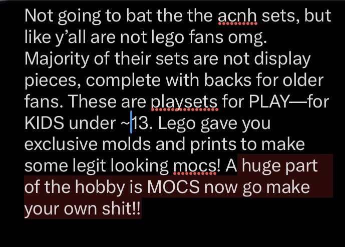 RSTSnyderVerse's tweet photo. with regards alotta ppl’s responses to the animal crossing lego sets https://t.co/nqmiem0Q9r