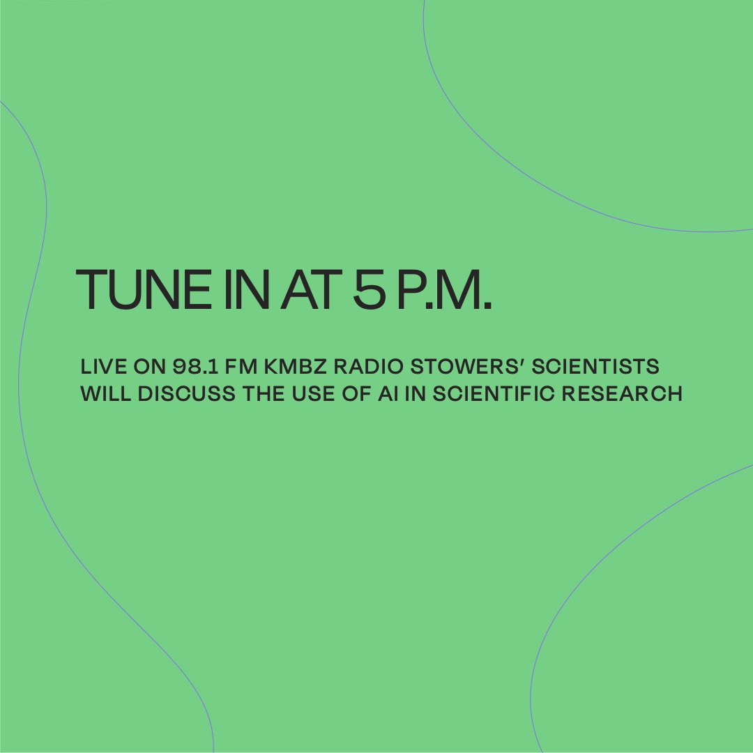 ScienceStowers's tweet image. How is #AI used in scientific #research? Tune into @KMBZradio today at 5 p.m. to hear @Planaria1, President and Chief Scientific Officer, and @kaelanbrennan, @StowersGrad predoc, discuss this topic with @RadioDana. #WorldAIWeek

📻 Listen live here at 5: bit.ly/46n6CON