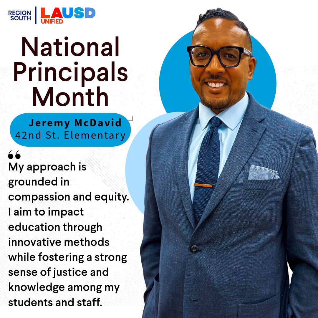 Our SUPER principals are equity warriors dedicated to accelerating positive outcomes for our most deserving students and families. Mr. McDavid leads 42nd Street with urgency balanced with compassion!!! Salute!! #supersouthprincipals #acceleratinglearning