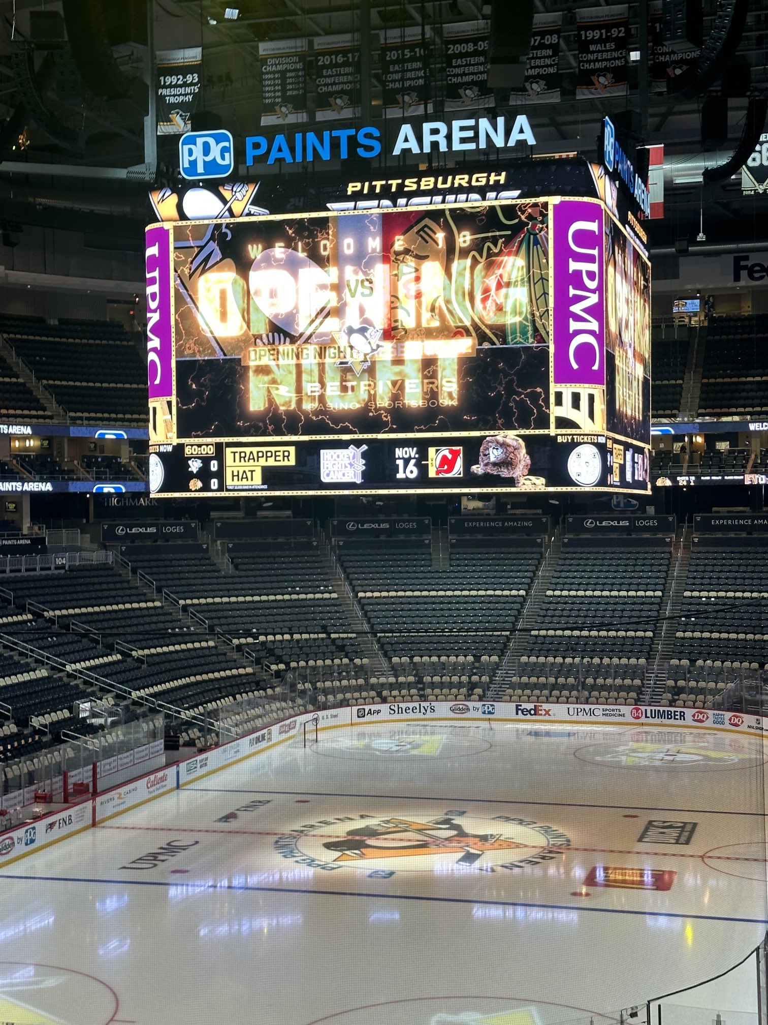 PPG Paints Arena, section 108, home of Pittsburgh Penguins