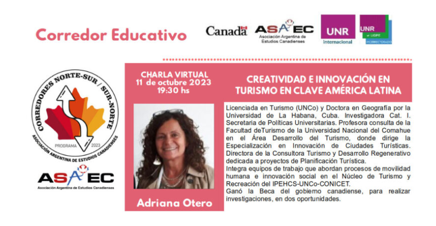 EmbCanArgentina's tweet photo. Nos agrada compartir la invitación a esta conferencia que te propone la #ASAEC - Asociación Argentina de Estudios Canadienses como parte de su ciclo #CorredorEducativo con la participación de expertos y becarios del Gobierno de Canadá 🇨🇦 https://t.co/AZxyuAHQru