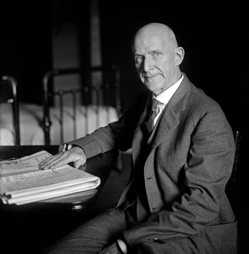 jacobin's tweet image. Socialist luminary and union agitator Eugene V. Debs died on this day in 1926. Debs’s life and work was inspired by an unwavering belief that a more just and free world was possible, and that it would be created through class struggle.