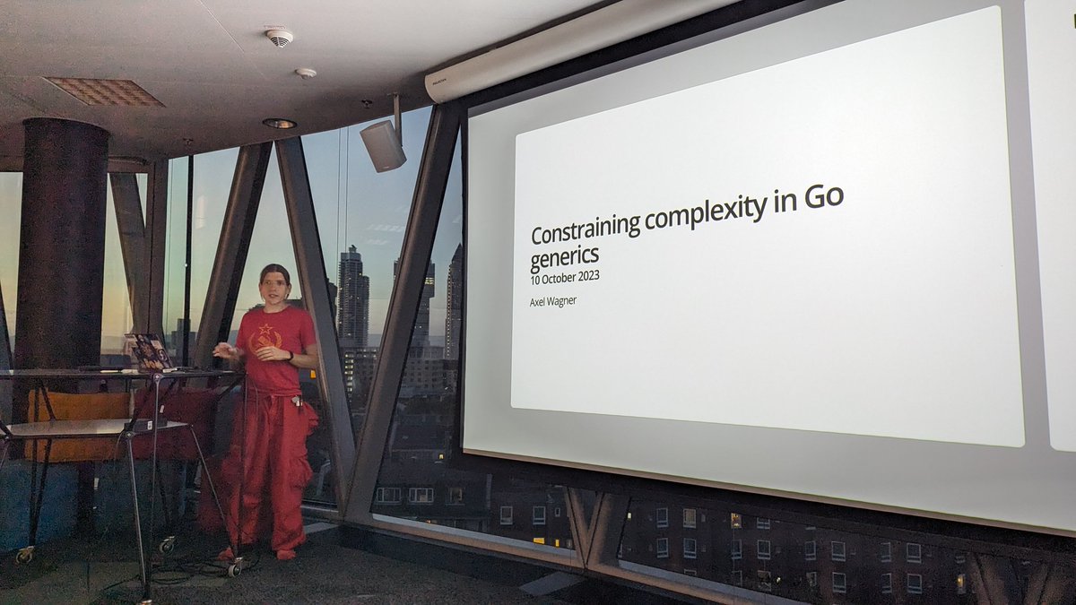 livingit_de's tweet photo. Main talk 'Constraining complexity in Go generics' https://t.co/bl4cLTBh59