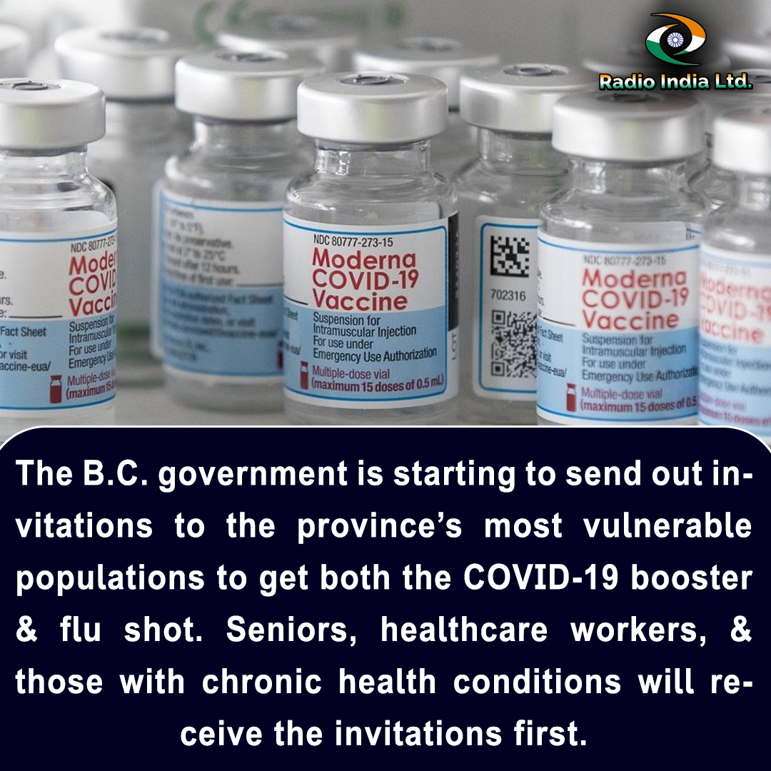 The #BCgovernment is starting to send out #invitations to the #province’s most #vulnerablepopulations to get both the #COVID19 #booster & flu shot. Seniors, #healthcareworkers, & those with chronic #healthconditions will receive the #invitations first.