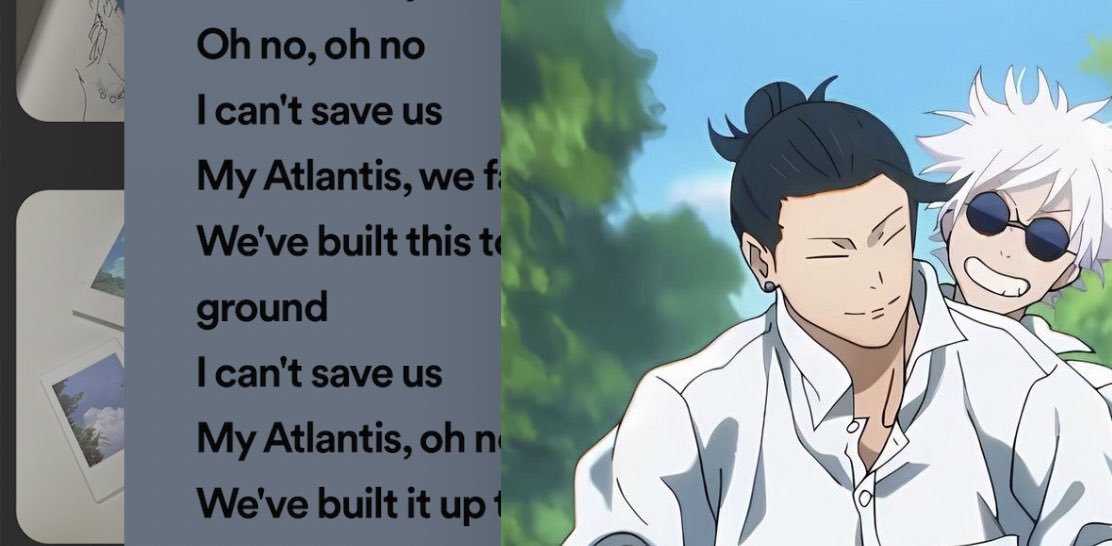 rantfluffiest's tweet image. atlantis ; sugusato au 

even though satoru knows there will be end for them, he can’t do anything. not when suguru was the only light for him.
