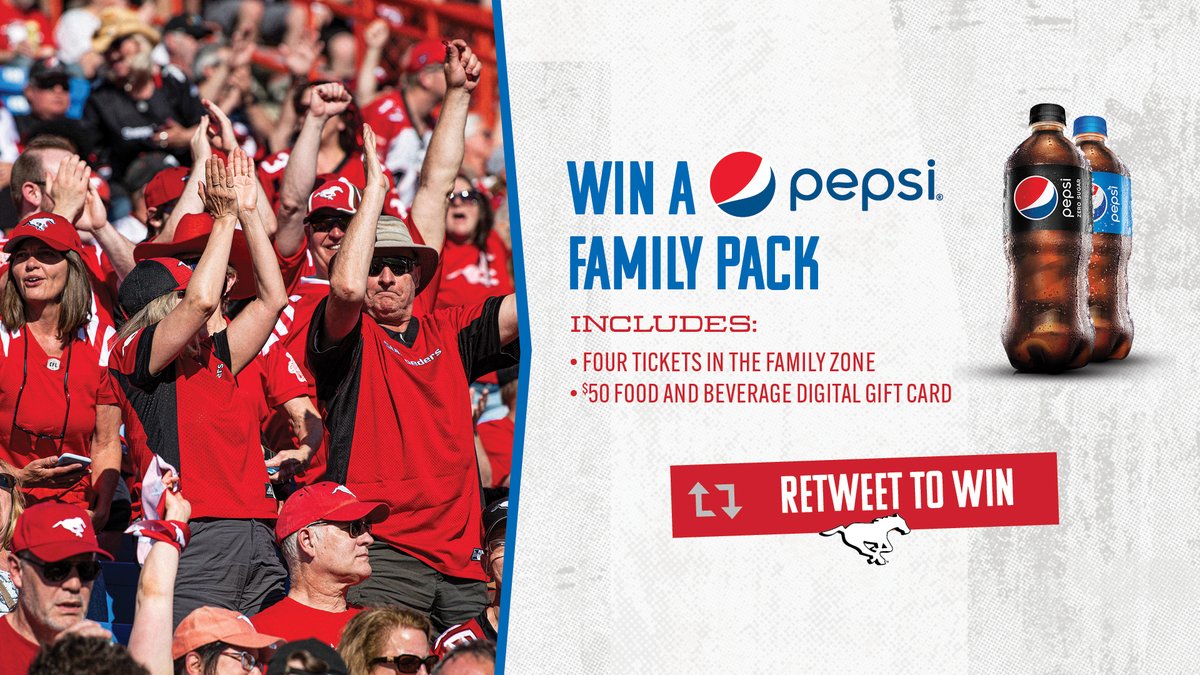 calstampeders's tweet image. Give this a RT and you’ll be automatically entered to win a Family Pack courtesy of @PepsiCanada!