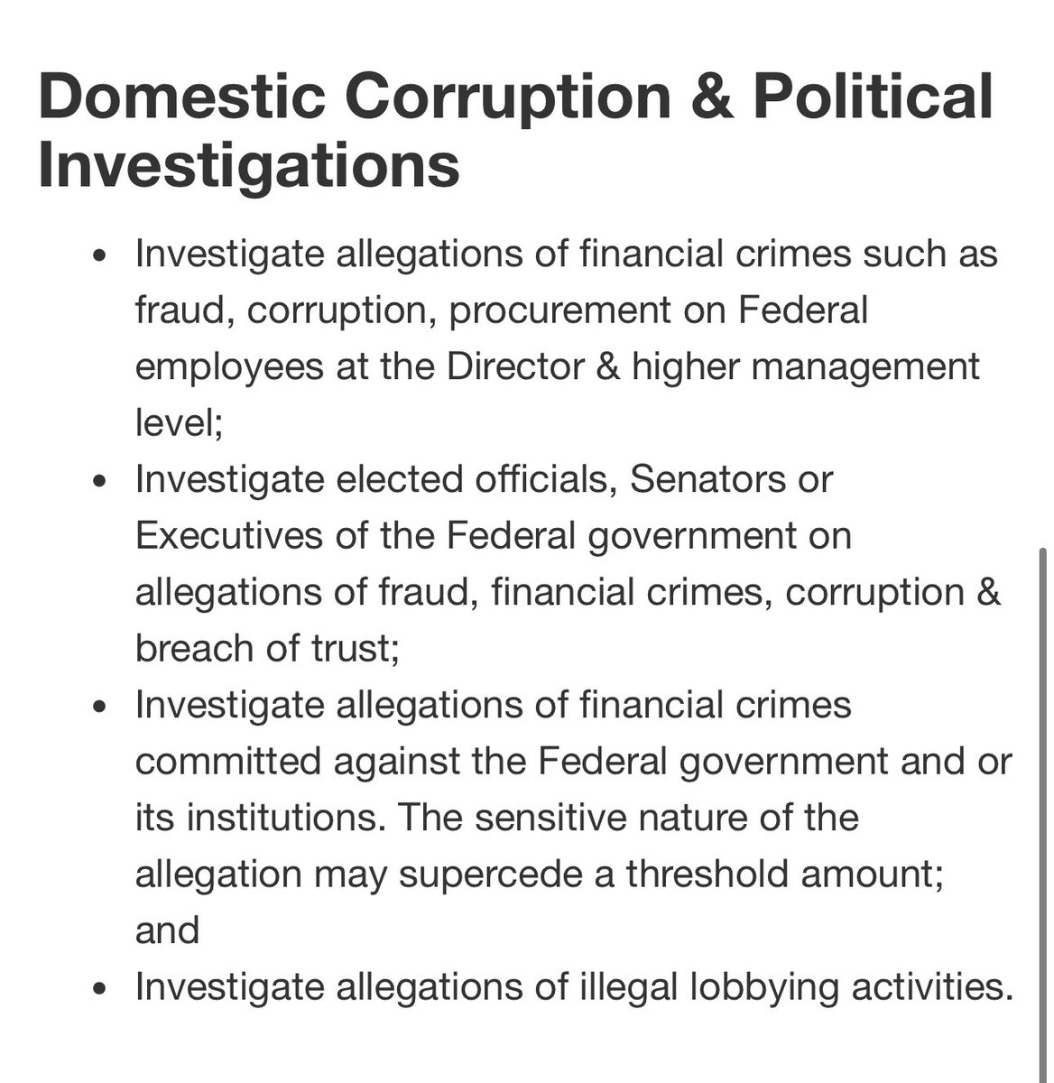 ColinDMello's tweet photo. Here is a look at what the RCMP‘s sensitive and international investigations team does:

They investigate allegations of financial crimes, fraud, corruption, breach of trust and illegal lobbying. 

This is the unit that is now investigating the Ford government. 

#Onpoli https://t.co/KuWfUNdaII