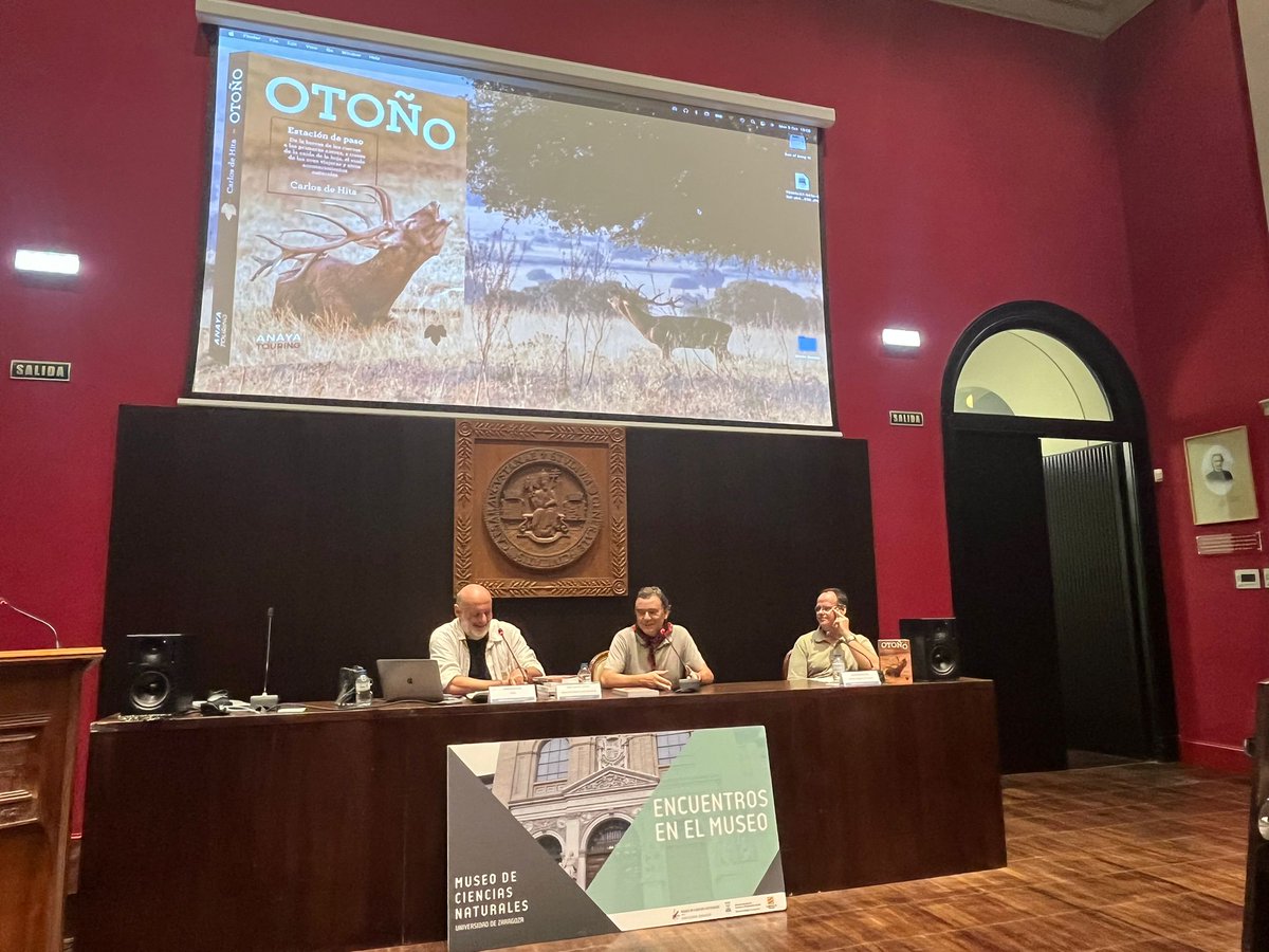 EduVinuales's tweet photo. Ayer Carlos de Hita se acercó a Zaragoza a presentar su nuevo libro "Otoño, estación de paso". Hablamos del sonido, de literatura, de los bandos de estorninos, del mapa de colores del bosque de la Pardina del Señor, de Canal Roya, de la berrea y de las grullas.
Fue estupendo 🙂 https://t.co/bImJ3OIgwF