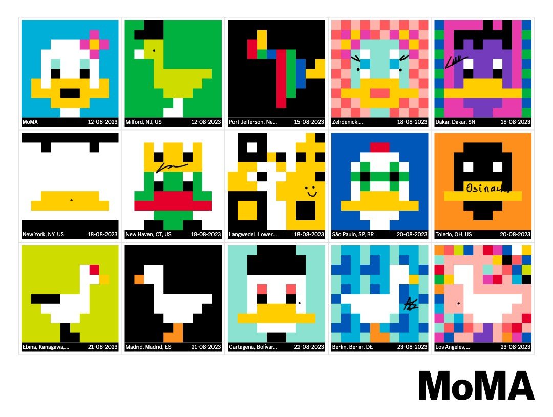dmitricherniak's tweet photo. The Goose MoMA postcard travelled almost 90,000km around the world and was stamped by 15 different artists. It was an honor to work with these artists, who each have accomplished something unique and innovative in their respective genres of digital art. https://t.co/aR5yPhPWEt