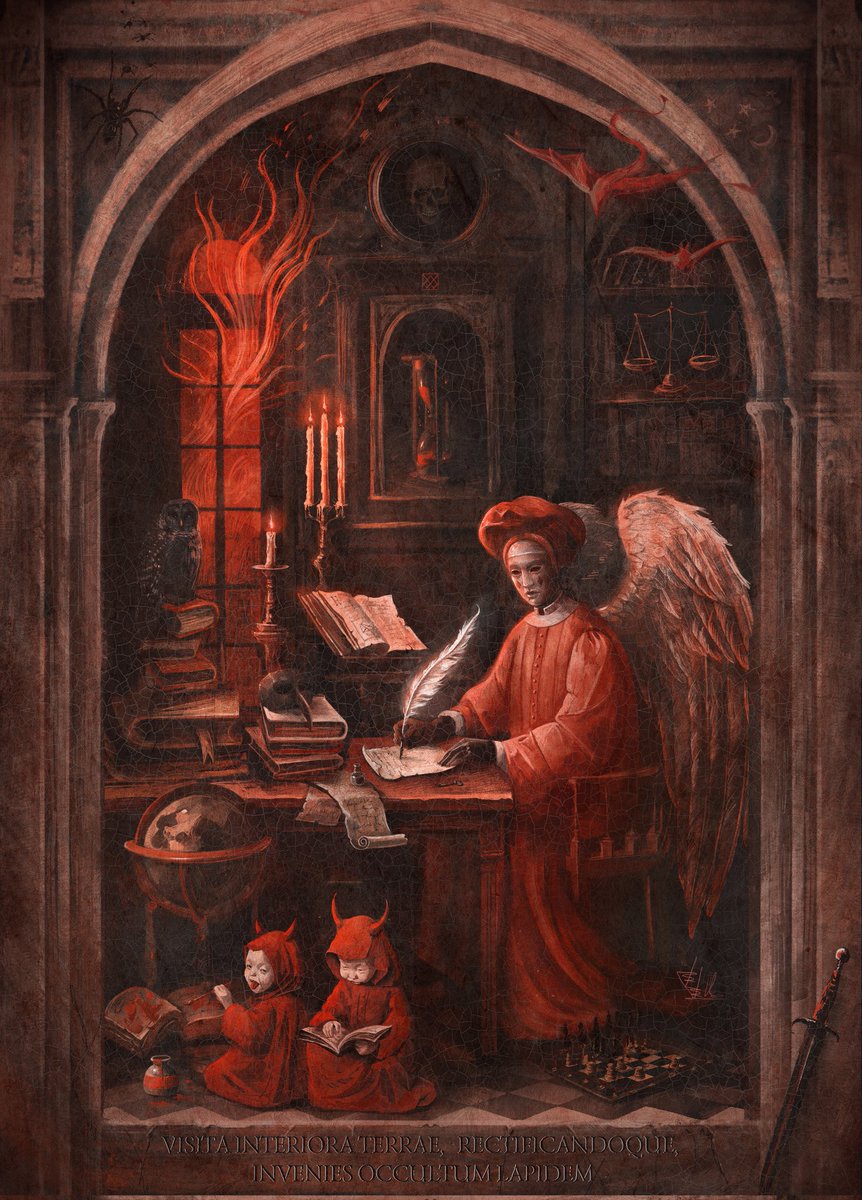 EvaEllerArt's tweet image. Buongiorno!

I'm a 23 year old artist/book illustrator from Estonia. I draw Neo-Renaissance paintings inspired by theology, spirituality and sciences. Currently we are in act I: Inferno.