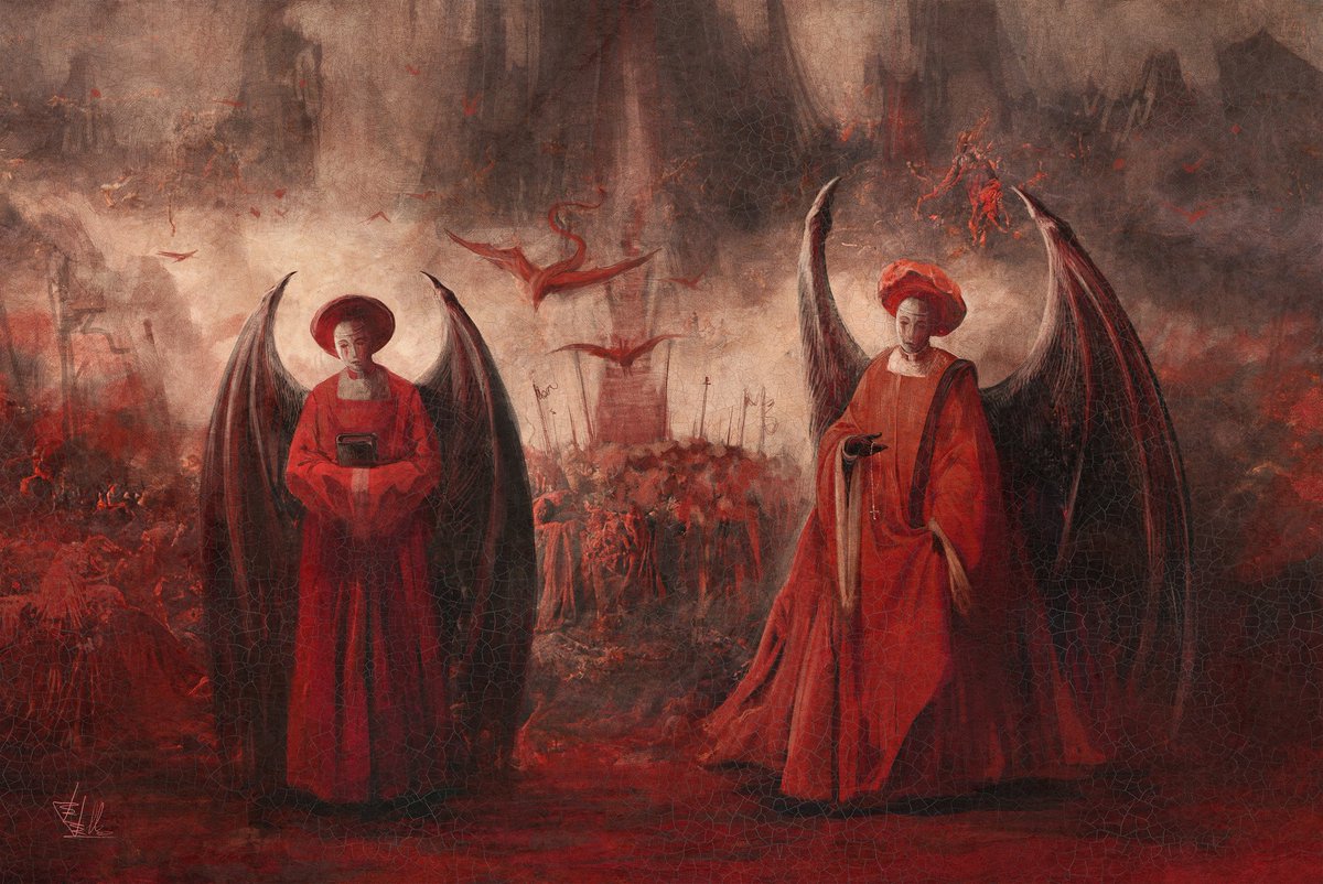 EvaEllerArt's tweet image. Buongiorno!

I'm a 23 year old artist/book illustrator from Estonia. I draw Neo-Renaissance paintings inspired by theology, spirituality and sciences. Currently we are in act I: Inferno.