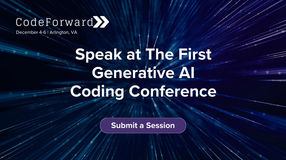 GotoAgenticAI's tweet photo. Are you a developer looking to spread your knowledge about Generative AI coding?
Apply to speak before October 20: https://t.co/E5nV76OKOX
#CodeForward #GenerativeAI #GenAI #AICoding #AIDeveloper https://t.co/0ZbBbimCPk