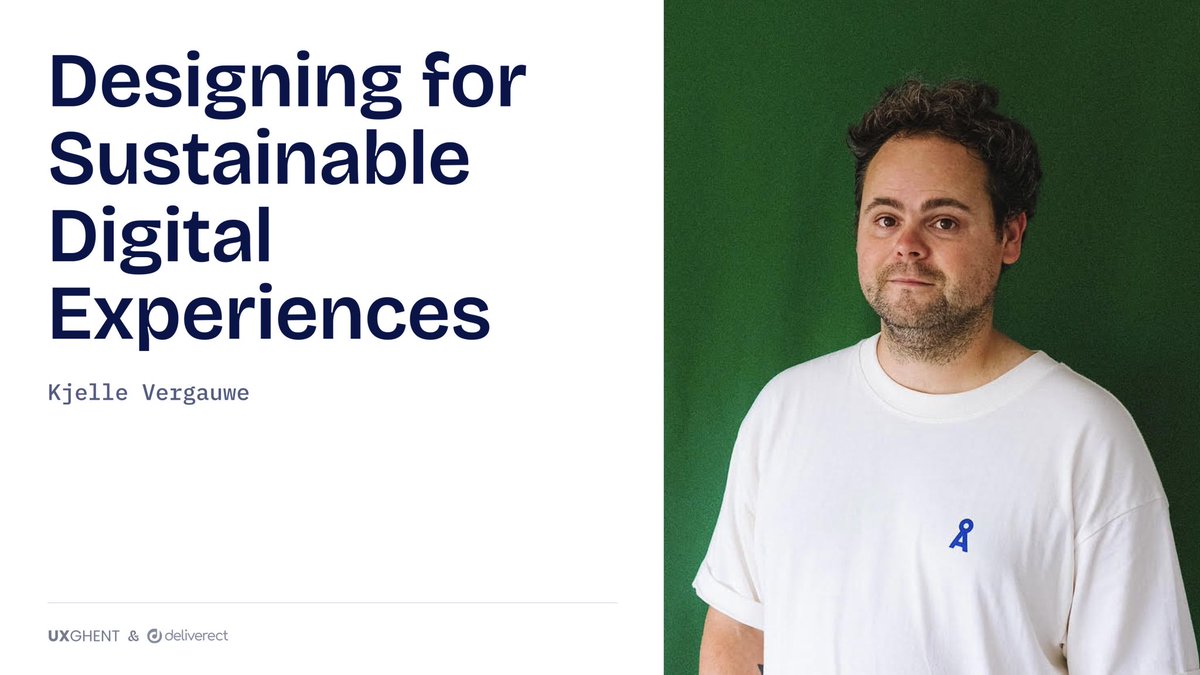 Meet our first speaker, Kjelle Vergauwe! He'll be joining us at the Deliverect office on October 24th to talk to us about designing for sustainable digital experiences. RSVP here: meetup.com/ux-ghent/event…