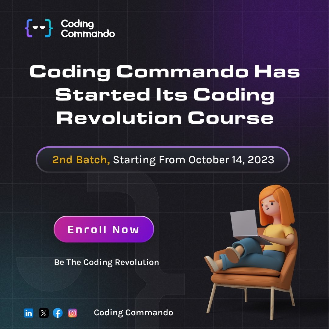 Coding_Commando's tweet photo. Get yourself enrolled in Coding Revolution Course by Coding Commando on hot skills training, 2nd Batch will start from October 14
#codingcommando #coding #programming #programmer #Python https://t.co/uNKF9PcLxH