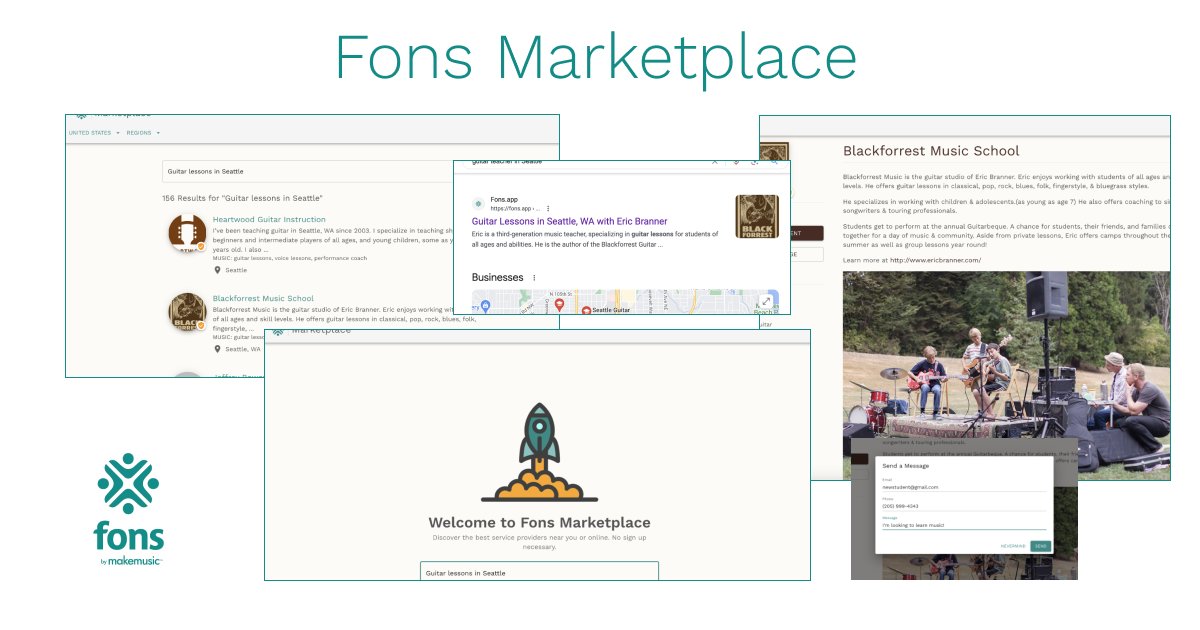 EricBranner's tweet image. If you're a musician who teaches and could use new students... get your free Fons Marketplace profile. Killer SEO &amp;amp; no fee for leads. Fons is disrupting the pay-per-lead industry by promoting a community of the world's finest instructors.🎼
fons.com/grow-your-stud…