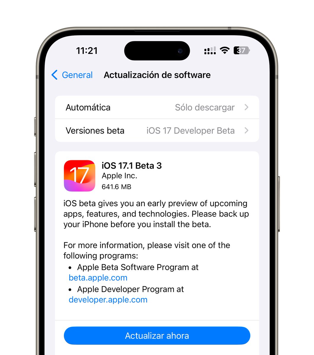 jeff_umanzor's tweet photo. iOS 17.1 Developer Beta 3 has been released by Apple!
Build: 21B5066a
#ios171 #ios171beta3 https://t.co/b1OzSudOa2