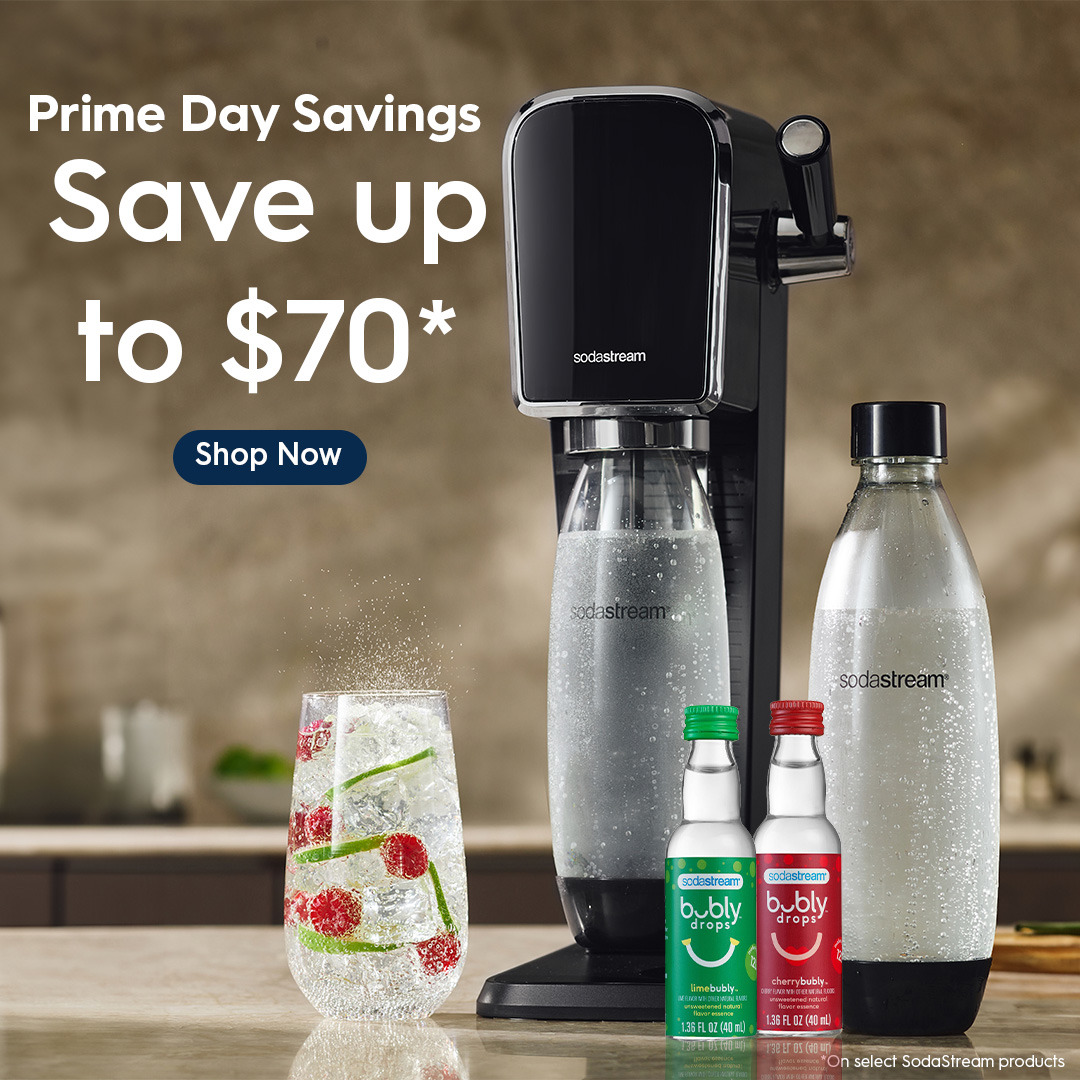 Don't miss out on this sparkling deal! ✨ amzn.to/3Qa5rfY #PrimeDay #SodaStream
