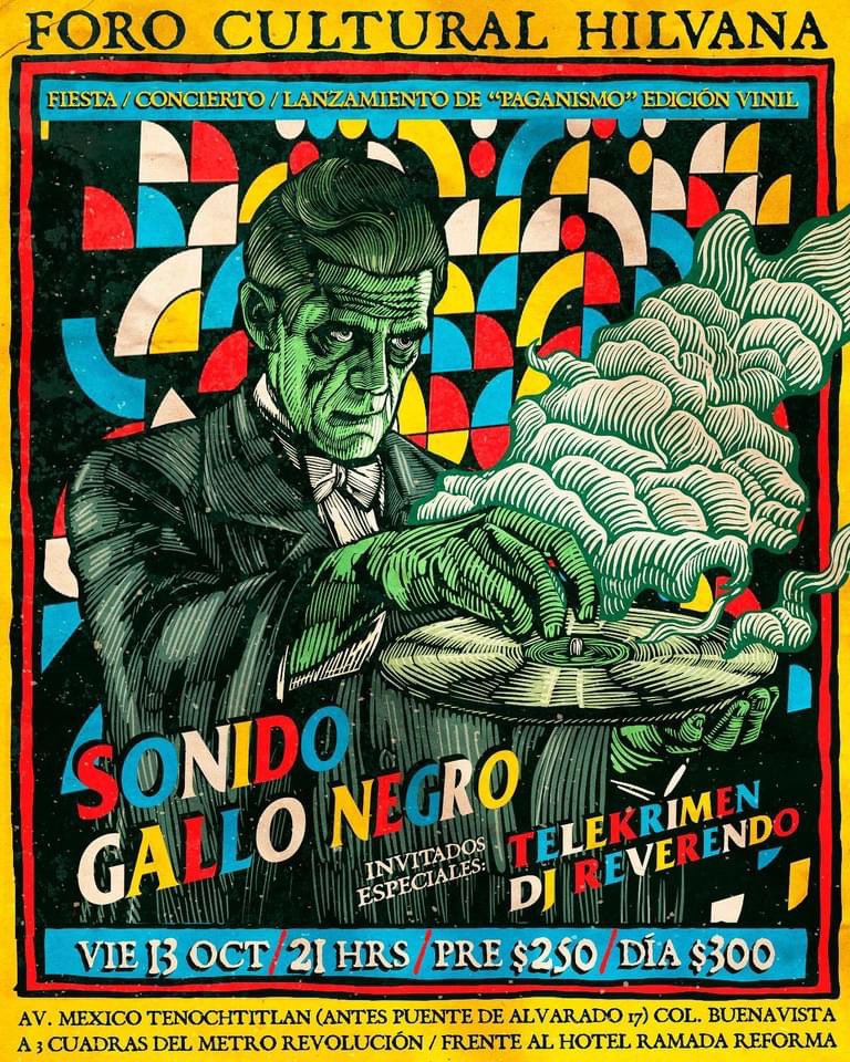 Nos vemos este próximo  viernes 13 de octubre en <a href="/FCHilvana/">Foro ★ Hilvana</a>  acompañado a <a href="/sonidogayonegro/">Sonido Gallo Negro</a> en el lanzamiento de su disco en vinil Paganismo + las rolas chidas de Dj Reverendo Acapulco.
También tendremos venta de nuestro nuvo Ep en vinil, gran noche de baile, no se la pierdan.