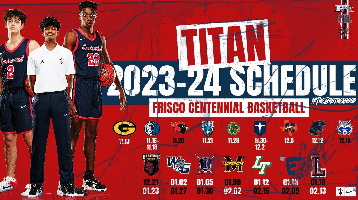 🚨Schedule Drop🚨

Come support this year!!🗡️#TheBrotherhood

<a href="/Cen10titans/">Centennial HS</a> <a href="/Friscoisdsports/">Official Frisco ISD Sports</a> <a href="/friscoisd/">Frisco ISD</a> <a href="/CHSTitanNation/">Centennial Titans</a>