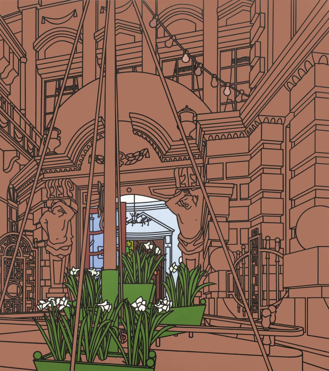 ArtGuideAlex's tweet photo. Forecourt 1975 #PatrickCaulfield https://t.co/TiFOfuaZIJ