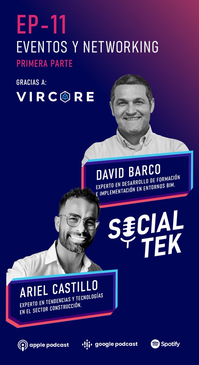 🎙️🔥¡Episodio E11 de nuestro podcast!🔥🎙️ Con <a href="/bimnomad/">Ariel Castillo</a> y <a href="/qbimgest/">David Barco</a> hablanfo de la importancia del Networking y los eventos presenciales. Gracias al apoyo del #CDE <a href="/VIRCORE_/">VIRCORE®</a>!

🔗 Spotify: spotify.link/7uD63v6UMDb
🔗 Apple: podcasts.apple.com/us/podcast/e11…
🔗 Ivoox: go.ivoox.com/rf/116522482