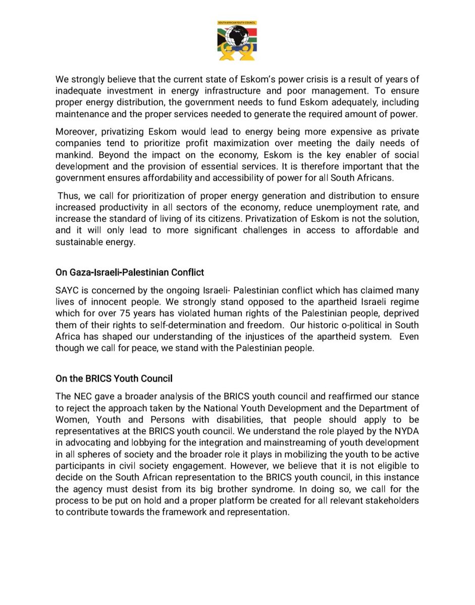 South African Youth Council tweet media