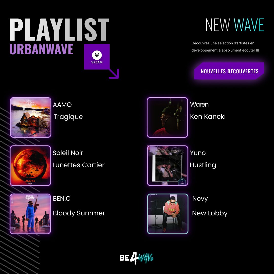 BEDEEP_'s tweet photo. Allez découvrir notre sélection d'artistes Urban Wave sur spotify!
https://t.co/itfssD62s7
#vream #be4wave #rapfr #rapfrancais #musiquelive #playlistrapfr #sortiedelasemaine #urbanpopfr #popurbaine https://t.co/GL6a5S4reV