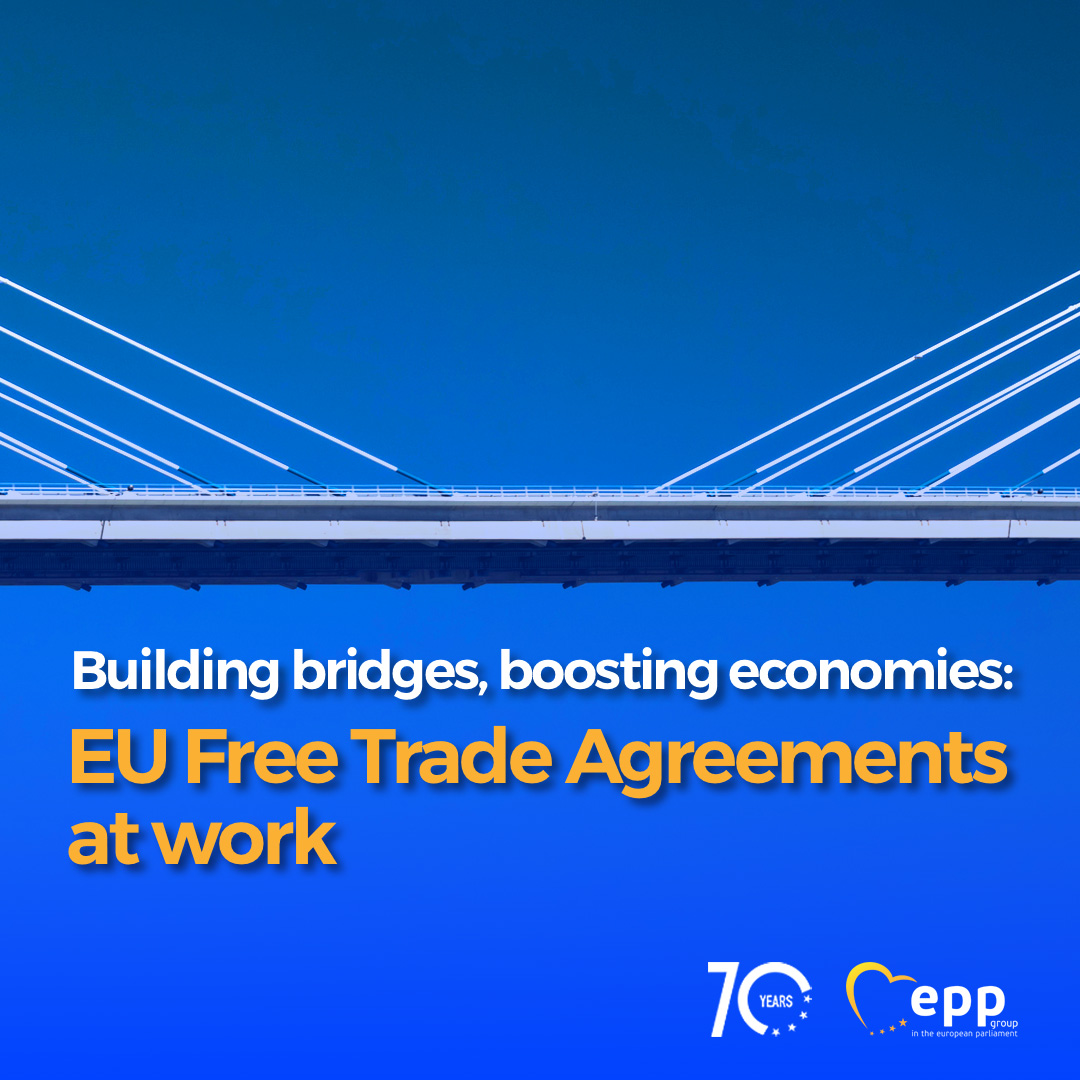 EPPGroup's tweet photo. ✔️Breaking barriers, fostering growth!  

🌐#EUFreeTrade Agreements facilitate seamless trade between the EU and its global partners, bringing more jobs and prosperity. 

#JobsJobsJobs https://t.co/bci8r8OkU5