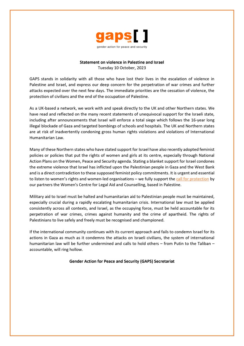 Gender Action for Peace and Security (GAPS) tweet media