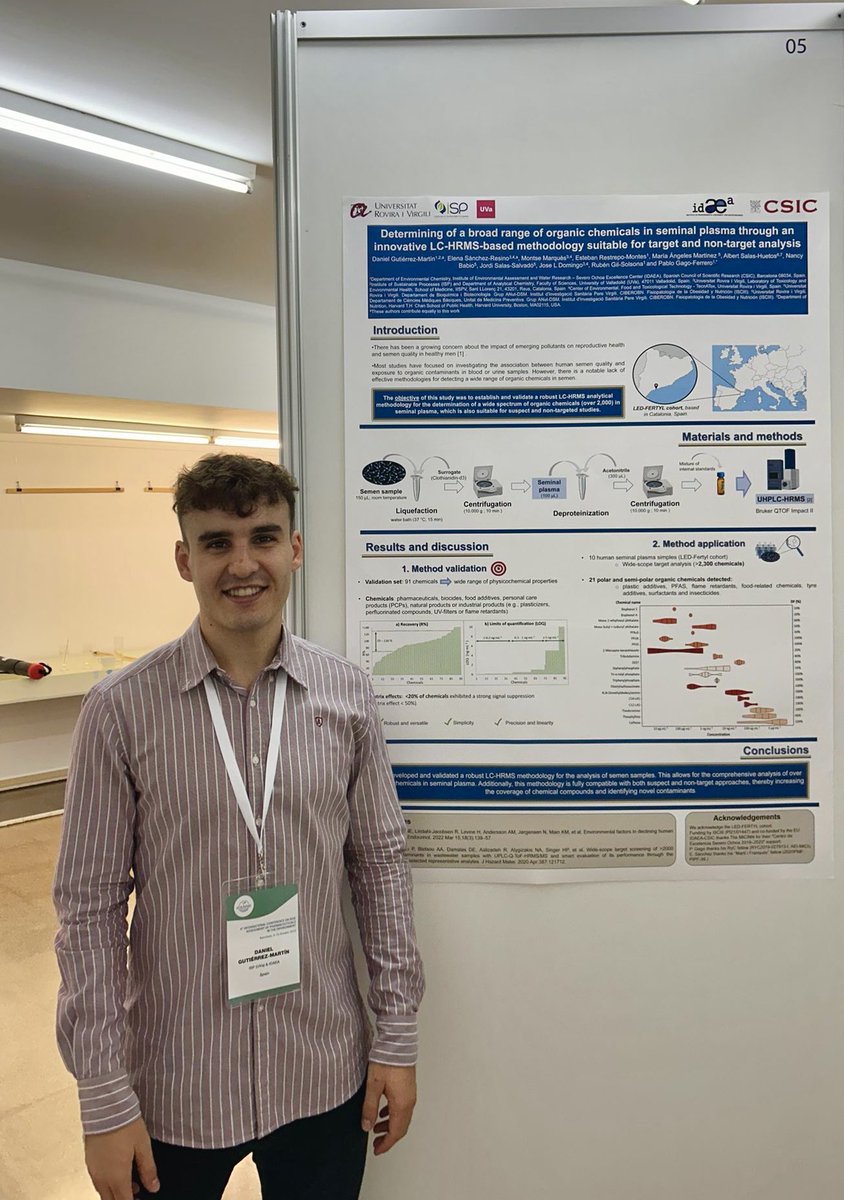 Happy to share my latest exposomic findings at ICRAPHE 2023 in Barcelona. A fruitful collaboration between  <a href="/ISPUva/">Institute of Sustainable Processes (UVa)</a> and <a href="/IDAEA_CSIC/">Inst. of Environmental Assessment & Water Research</a>