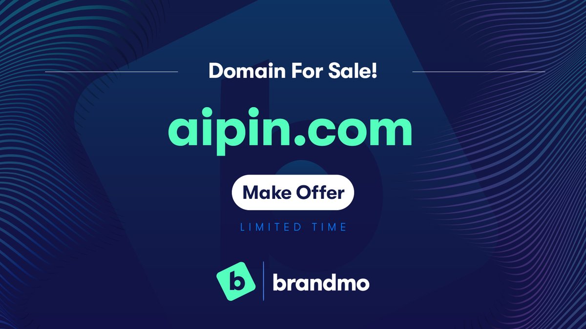brandmo's tweet photo. https://t.co/euFZlZu1Ho 

This 20-year-old premium AI domain name registered in 2002 is now available for sale. #aipin #ai #ml #tech #domains #domain #domainname #domainnames #domainbrokerage #namingabusiness #brandnaming

Inquire at: https://t.co/CQfXmLzcd3 https://t.co/G33tGN8u02