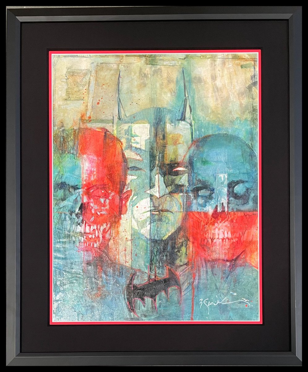 Parker Jordan is excited to share one of Bill Sienkiewicz original pieces Batman. #parkerjordanfineart #pictureframer #framer #customframeshop #framing #frame #dc #dccomics #dccollectibles #dccinematicuniverse #collectible #popculture #popcultureart #original #billsienkiewicz