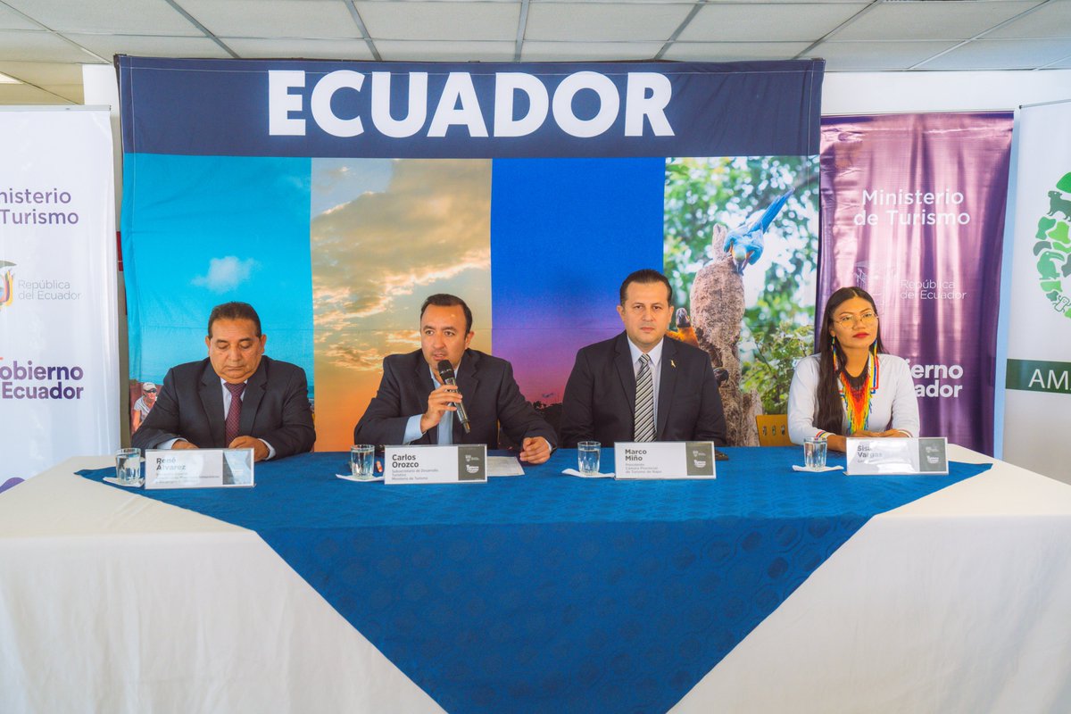 TurismoEc's tweet photo. Todo listo para la III Cumbre Amazónica de Turismo Napo - 2023. Del 20 al 21 de octubre, esta zona del país será el epicentro para la generación de espacios de diálogo acerca de la situación actual del sector turístico de esta localidad y de propuestas para potenciarlo.🧵 https://t.co/KRdjDzRiDH