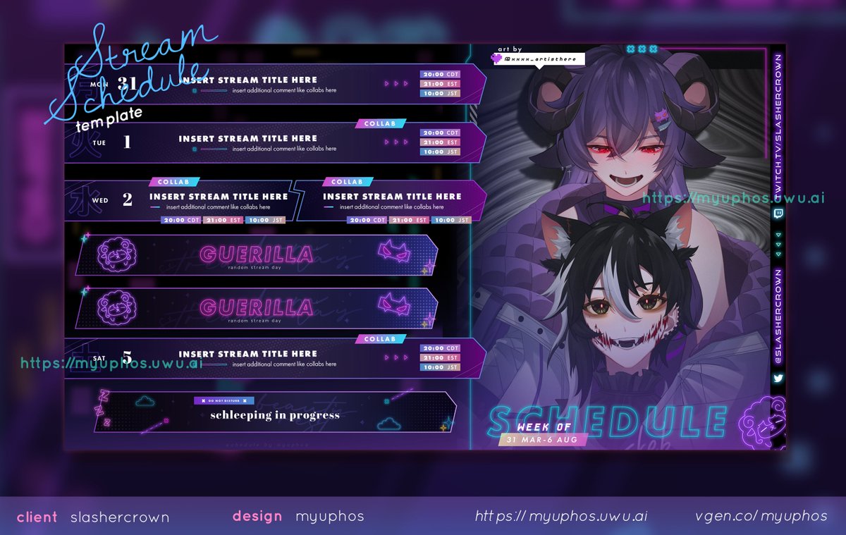 myuphos's tweet photo. hello #PortfolioDay 
i make and learn to make stream assets (overlays, schedule, logos) and mostly for vtubers!

nice to meet you🤍

#VTuberAssets #VtubersEN #VtuberSupport #Vartist https://t.co/8W0f6ZAonv