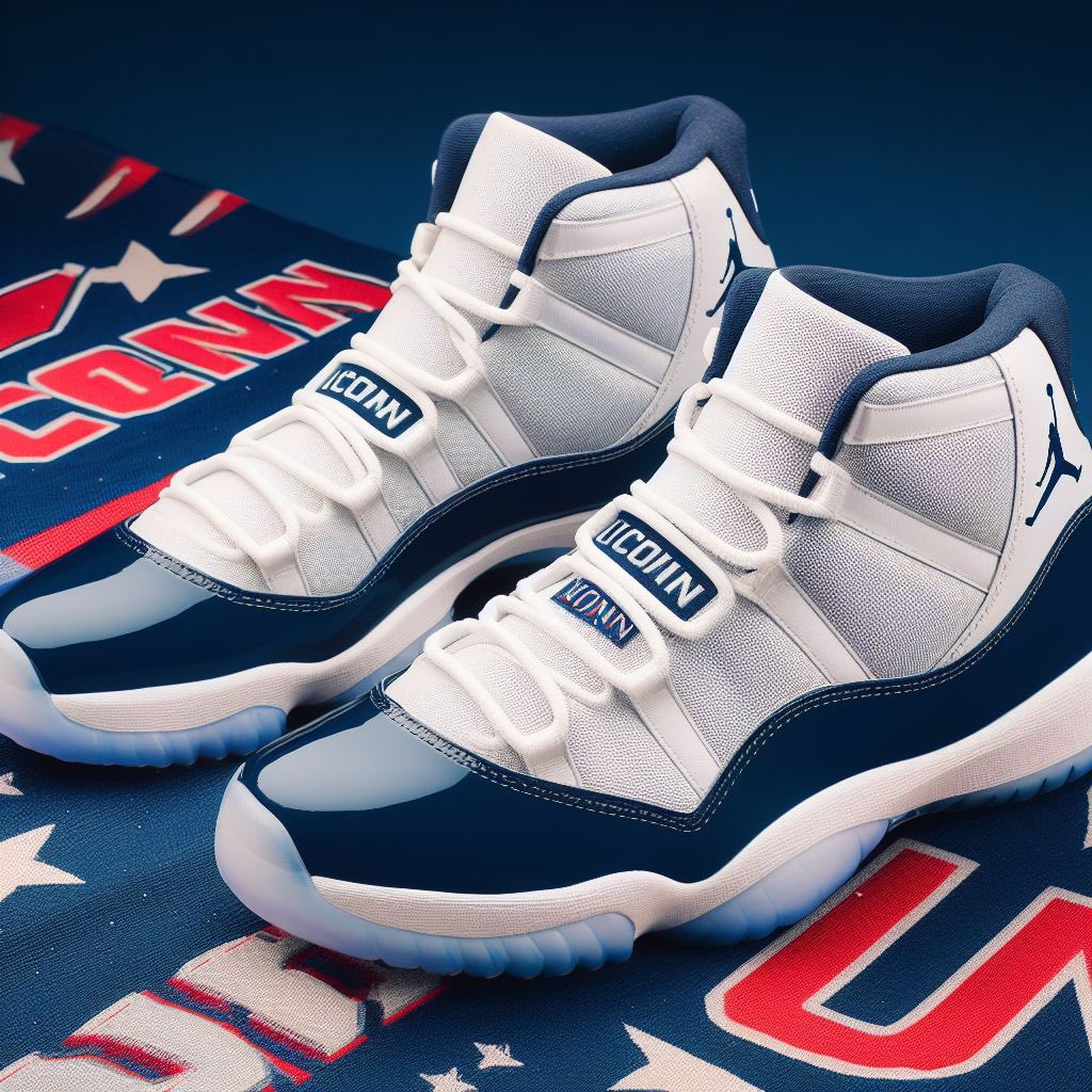 DieHardUConn's tweet photo. Asked Bing AI to generate different UConn Jordan PE colorways https://t.co/5yjvVMNnWX
