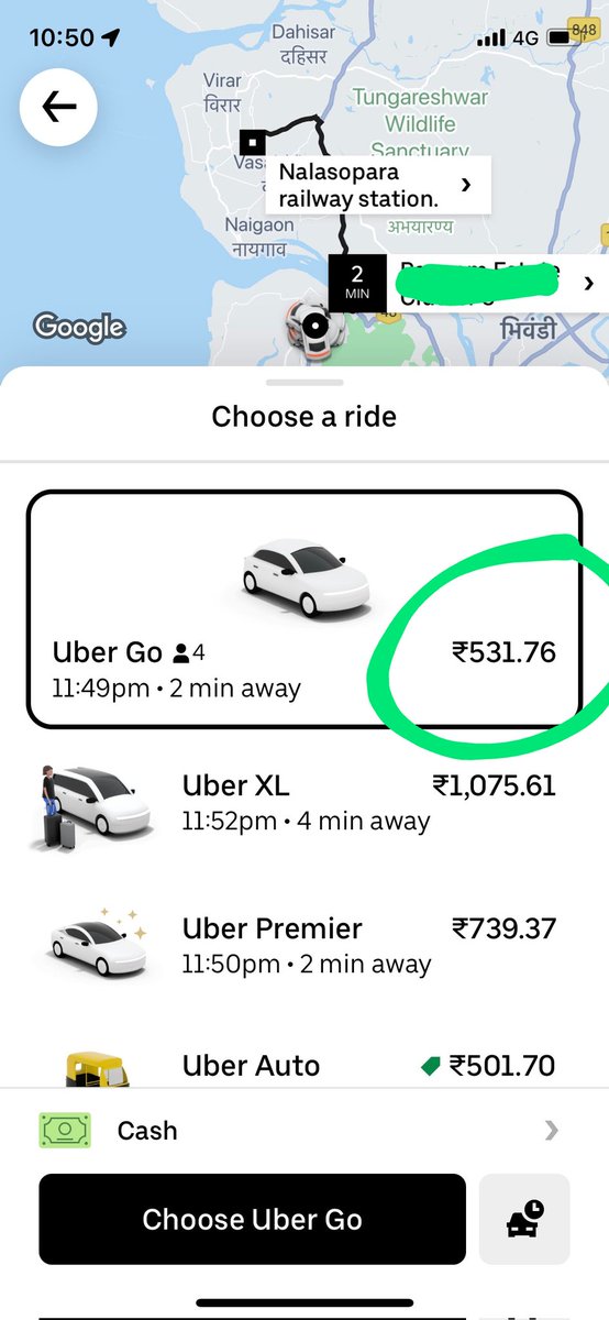 SouraviG's tweet photo. @UberINSupport From my place to Nalasopara both side fare should be not more than 1000-1200 rs but driver took 2000 rs from me n he n his wife had given me the hardest time of my experience @UberINSupport  @ConsumerReports  @Uber @jagograhakjago  @ConsumerRightX https://t.co/70G5QwZlpM