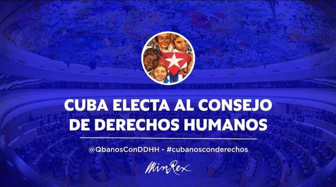 La elección de #Cuba🇨🇺 para integrar el Consejo de Derechos Humanos de la ONU, es un reconocimiento internacional a la labor humanista de la #Revolución.
