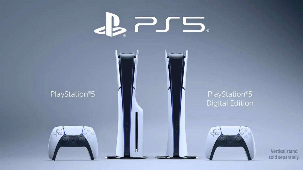 VishalPlaysOn's tweet photo. Discover the latest PlayStation 5 makeover. A compact design, enhanced storage, and an optional Ultra HD Blu-ray Disc Drive redefine the PS5 experience this holiday season.#1TBstorage #compactPS5 #consoleupdates #holidaygaming #playstation5

https://t.co/rLgZjRFJdr https://t.co/3uWyUd390i