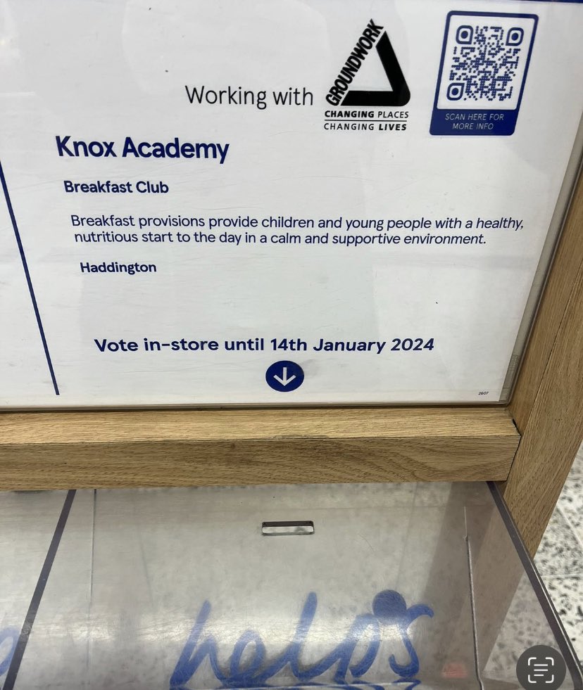 We are trying to raise money for our breakfast club funds <a href="/knoxacademy/">Knox Academy</a> <a href="/KnoxParents/">Knox Academy Parent Council</a> so please shop at our local Tesco store and drop your blue tokens in the Knox slot as you leave. As they say ‘Every little helps’ #community