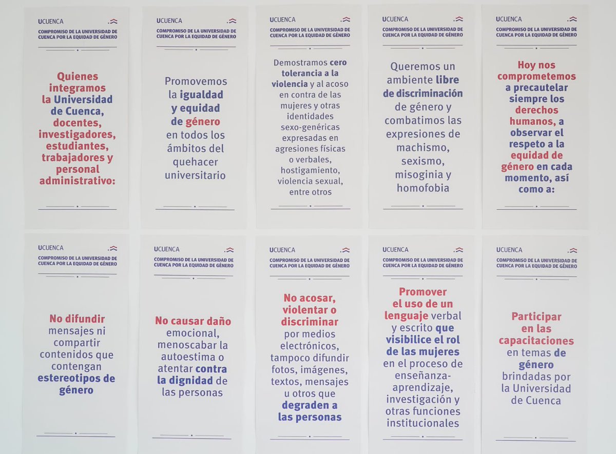 #IgualdadUCuenca l Avanzamos en nuestro objetivo por la Equidad de Género. Hoy arrancamos la campaña para que toda nuestra comunidad universitaria firme el Compromiso por la Equidad ¡La #IgualdadUCuenca la construimos de manera colectiva. Súmate! rb.gy/ae76d