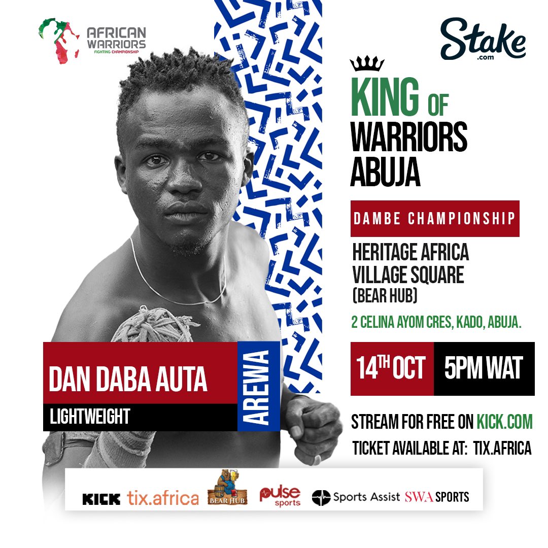 PulseSportsNG's tweet image. 🎟️ Regular Tickets: N7,500
🚀 Early Bird Special: N5,000
🌟 VIP Experience: N15,000

Catch the live action on Kick.com

Cc: @africanwfc 

#PulseSportsNigeria #Dambe #AfricanWarriors #KingofWarriors