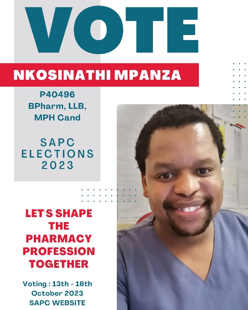 Nathi_Mpanz's tweet photo. Dear Pharmacists practising in SA.

Friday the 13th is approaching. The SAPC elections will be run online. 

When you make your selection of 9 candidates to vote into the Council's committee. Please remember my name.

Lets shape the pharmacy profession together. Amandla!!! https://t.co/4QjPhrHe1S